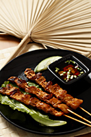 Beef satay with dipping sauce - Asia Images Group