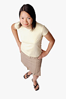 Young woman looking at camera, hands on hips - Asia Images Group