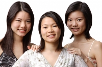 Three sisters, portrait - Asia Images Group