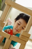 Young girl playing with building blocks - Asia Images Group