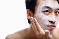 Man with soap on face - Asia Images Group