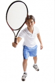 Young man holding tennis racket - Asia Images Group