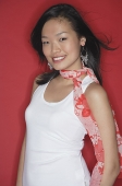 Woman in white top and scarf - Asia Images Group