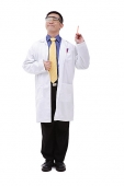 Doctor in lab coat holding pencil - Asia Images Group