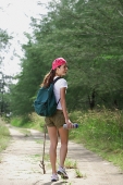Woman on hiking trail - Asia Images Group