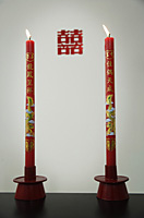 Two traditional Chinese candles - Asia Images Group