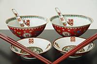 Traditional Chinese bowls with chopsticks - Asia Images Group