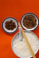 Still life of porridge with spicy minced pork and pickled vegetable - Asia Images Group