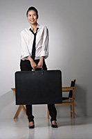 Young woman with portfolio - Asia Images Group