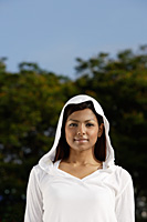 woman wearing hooded sweater - Asia Images Group