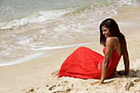 woman lying on beach - Asia Images Group