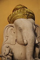 Elephant God, Ganesh with gold turban. - Asia Images Group