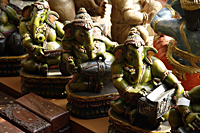 Elephant Gods, Ganesh in outdoor market. - Asia Images Group