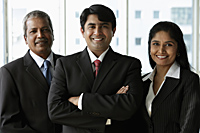 Indian people smiling wearing business attire - Asia Images Group