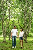 Couple walking in park, holding hands - Asia Images Group