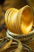 Still life with gold Indian bangles - Asia Images Group