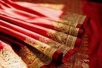 Close-up of Indian sari - Asia Images Group