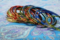 Multi-coloured bangles - Asia Images Group
