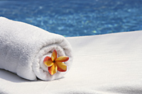 Spa towel with frangipani flower - Alex Mares-Manton