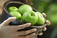hands holding bowl of apples - Alex Mares-Manton