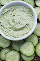 Cucumber slices and natural cucumber facial - Nugene Chiang