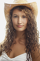 Portrait of woman in straw hat - Alex Mares-Manton