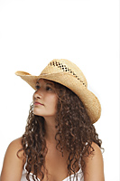 Woman wearing straw hat - Alex Mares-Manton