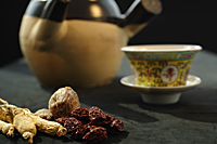 Eastern medicinal herbs, tea, pot - Ellery Chua