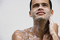 Man covered in soap suds - Alex Mares-Manton