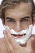 young man with shaving cream - Alex Mares-Manton