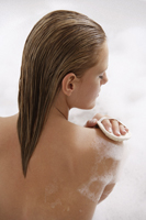 Young woman in bubble bath - Alex Mares-Manton