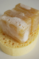 Bars of soap on sponge - Nugene Chiang