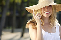 Portrait of blond woman in hat - Alex Mares-Manton
