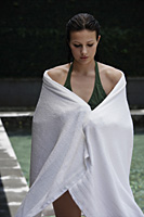 woman wrapped in white towel - Alex Mares-Manton