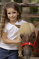 young girl with Shetland pony - Nugene Chiang