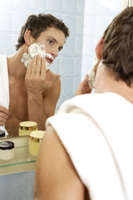 Young man preparing to shave - Alex Mares-Manton