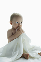 nude baby holding blanket - Alex Mares-Manton